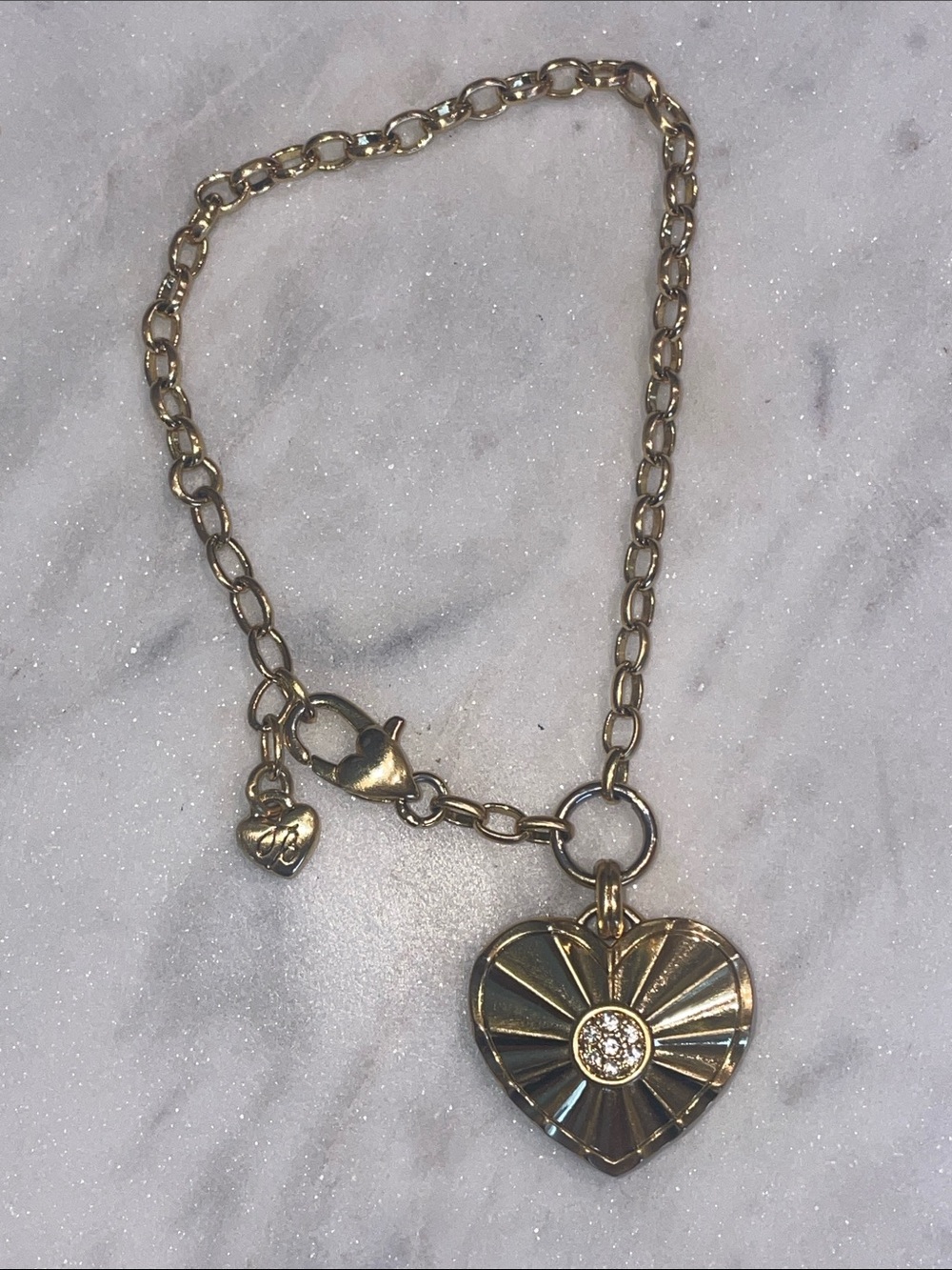 Brighton Esprit Gold Color Heart Charm Bracelet